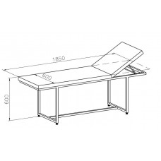 Кушетка смотровая с подъемным подголовником, 1850х600х600 мм